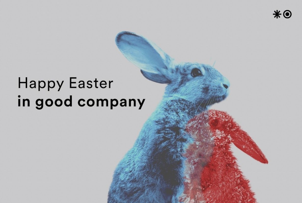 Double Exposure Rabbit blue and red