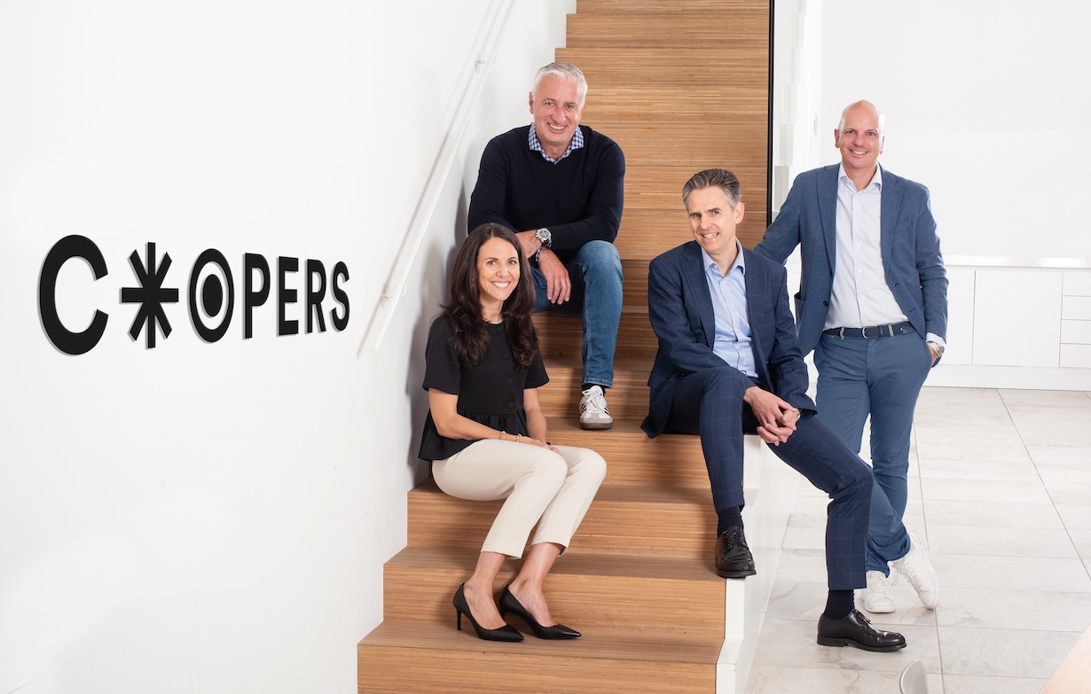 Coopers Verwaltungsrat im Gruppenbild mit Denise Stuker, Olivier Rihs, Michael Wiendl, Christian Biedermann (v.l.n.r.)