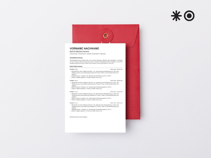 Mockup der ATS freundlichen CV Vorlage von Coopers