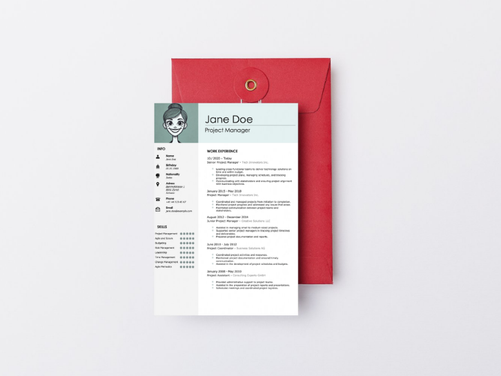 Mockup CV template from Coopers