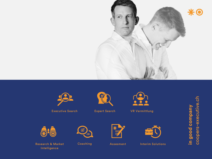 Coopers Executive Services Coopers Executive Services Auflistung mit schwarz-weiss Doppelbelichtung eines Mannes