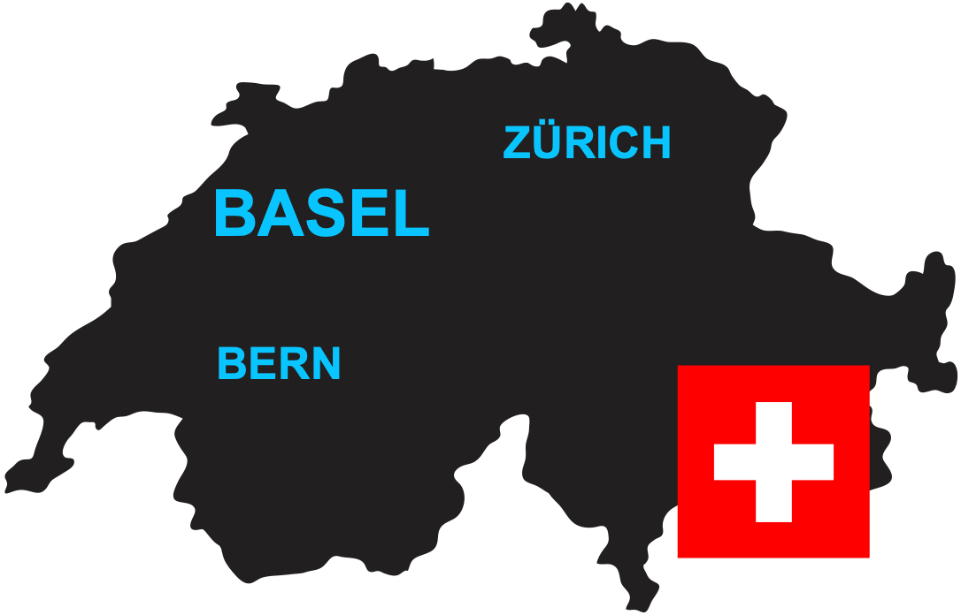 Schweizer Karte mit Coopers Locations